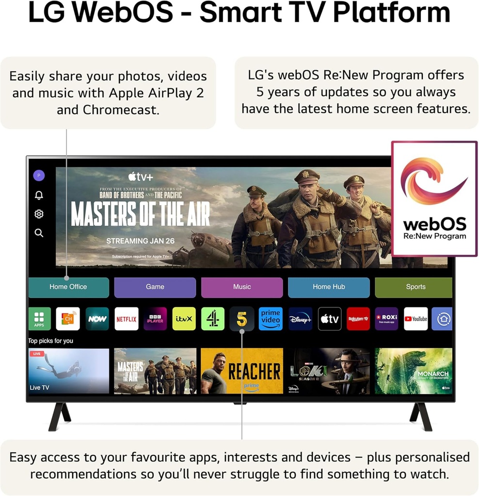 LG 55" OLED55B46LA OLED TV 4K - WebOS24, Magic Remote, HDR10