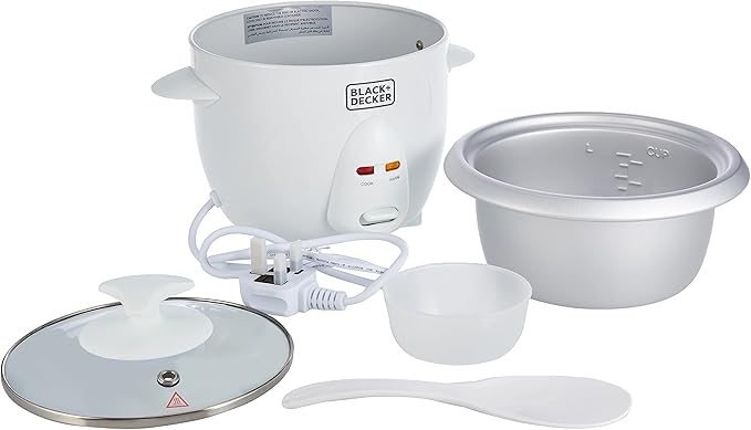 BLACK & DECKER 0.6 L/ 2.5 CUP RICE COOKER, WHITE - RC650-B5 