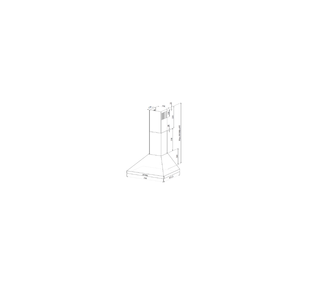 VON BI HOOD VBDP631MFK  60CM CHIMNEY BLK