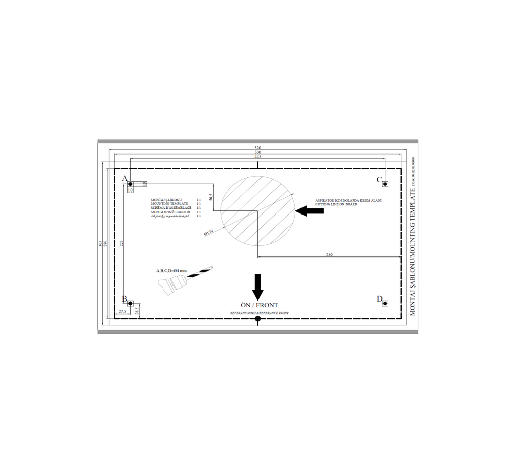 VON BI HOOD 60CM CONCEALED VBDF6131X 