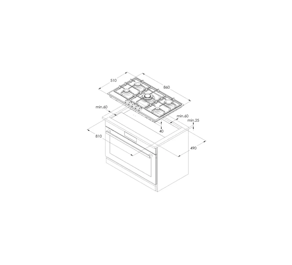 SIMFER BI HOB H9415WEWIM 90CM 4G+1RHP 2 WOKS 