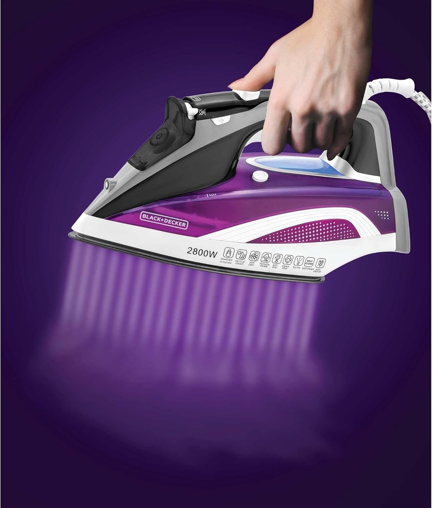 Black and Decker X2250-B5 2800W Digital Steam Iron, Anodized Soleplate