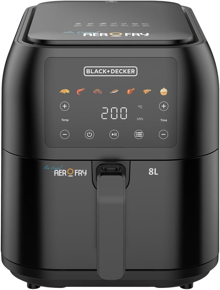 BLACK+DECKER SAF80-B5 Digital Air fryer 8L - Black, Slim