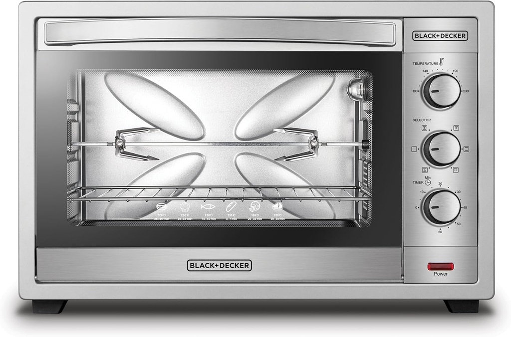 BLACK & DECKER TOASTER OVEN TRO62RDG-B5 62L DOUBLE GLASS