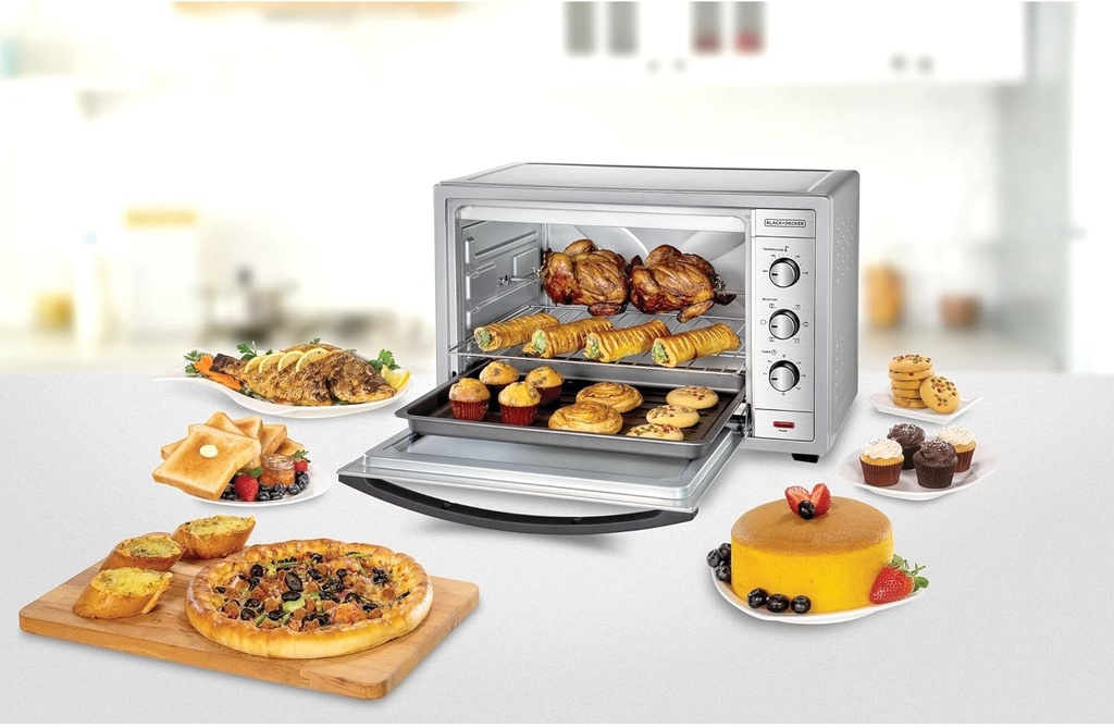 BLACK & DECKER TOASTER OVEN TRO62RDG-B5 62L DOUBLE GLASS