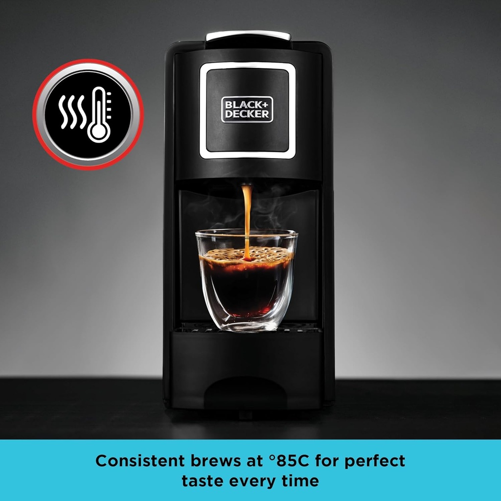 BLACK+DECKER CCM100-B5 Capsule Coffee Machine1140W - Black