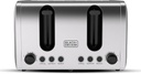 BLACK+DECKER ET444-B5 4 Slice Parallel Slot Toaster - Stainless Steel