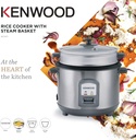 KENWOOD Rice Cooker RCM71.000SS, 2-in-1, 2.8L, Food Steamer, Non-Stick Cooking Pot, Silver