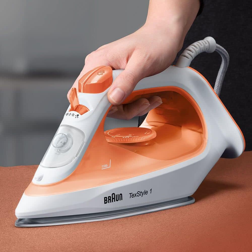 Braun SI1009 Steam Iron, TexStyle , 1900 Watts, 50% Energy Saving, Orange