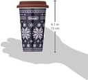 De'Longhi Thermal Mug DLSC076 Thermal Mug for Hot and Cold Drinks, Ceramic Thermos Flask, Double Walled, Non-Slip Silicone Lid, 300 ml Capacity