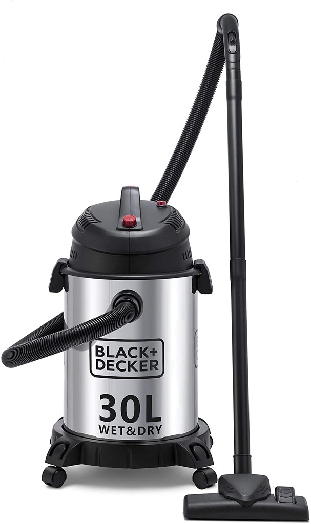 B&D VACUUM CLEANER WV1450-B5 30L POT WET & DRY, STAINLESS STEEL