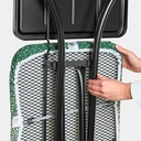 Brabantia Ironing Tables B, 124x45 cm, Solid Steam Unit Holder, 25mm Frame- Black Frame, Fairtrade Cotton- New Dawn