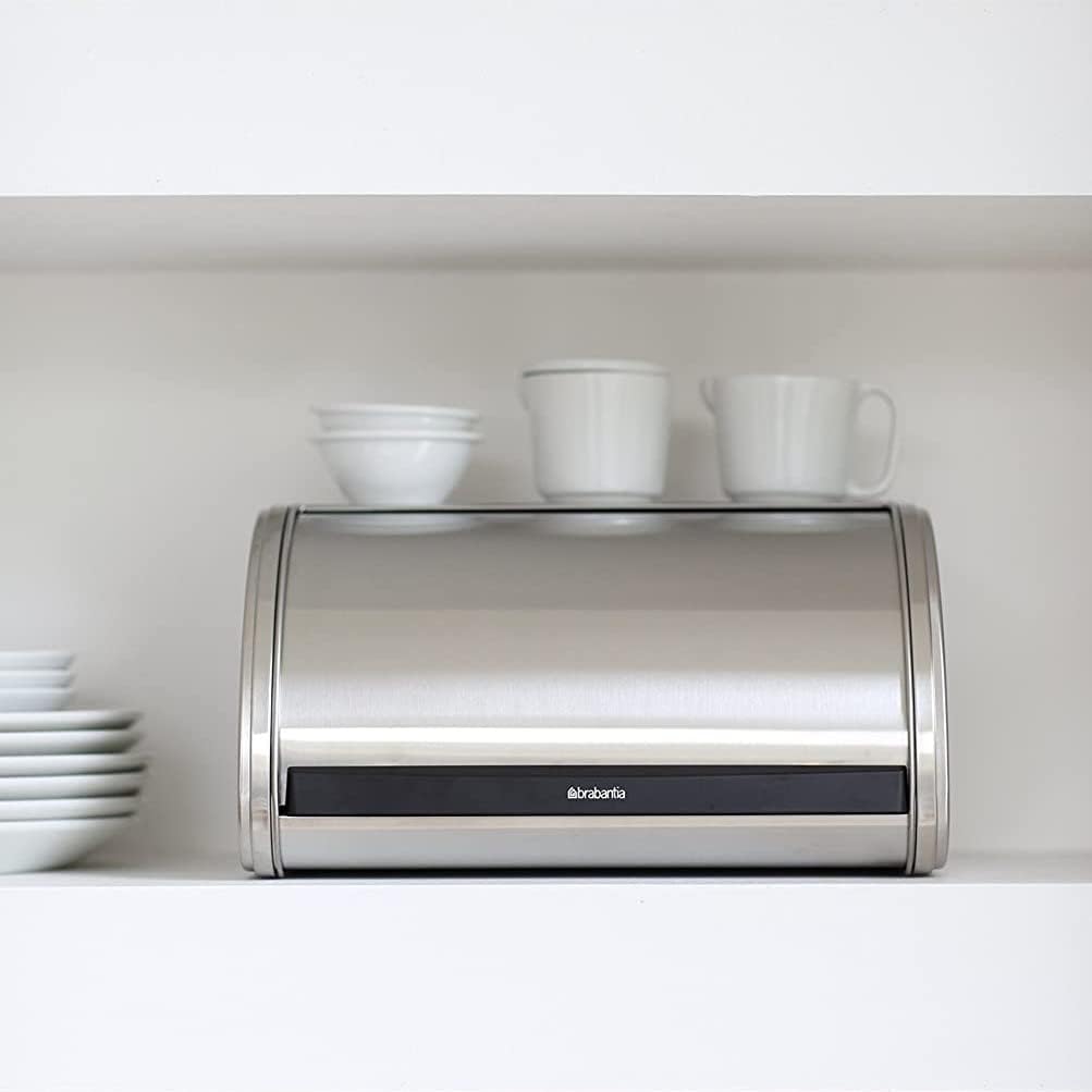 Brabantia Roll Top Bread Bin, Medium, Matt Steel