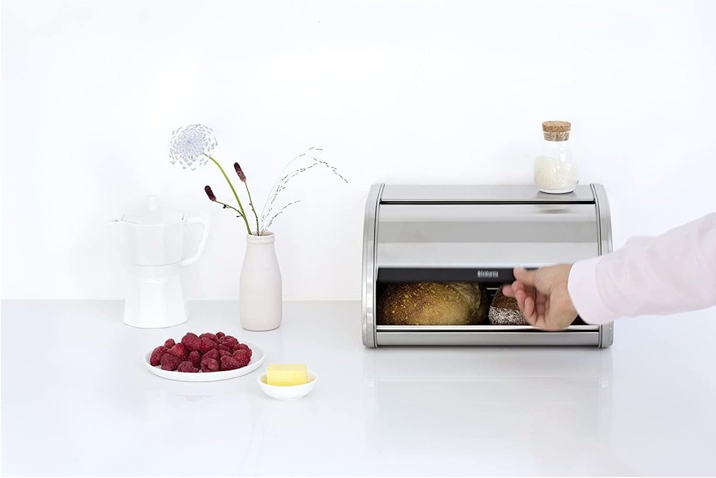Brabantia Roll Top Bread Bin, Medium, Matt Steel