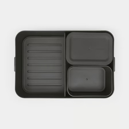 Brabantia Make & Take Lunch Box Bento, Large, Plastic, Dark Grey