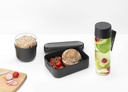 Brabantia Make & Take Breakfast and Lunch Set, 3 pieces, Dark Grey (Water Bottle, Breakfast Bowl, Lunch Box Medium)