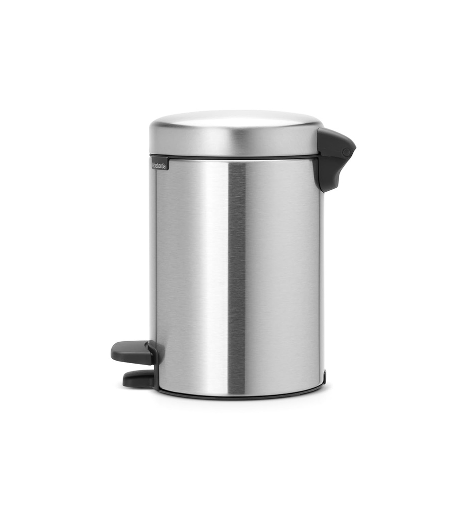 Brabantia NewIcon Pedal Bin, 3 litre, Plastic Bucket, Matt Steel  