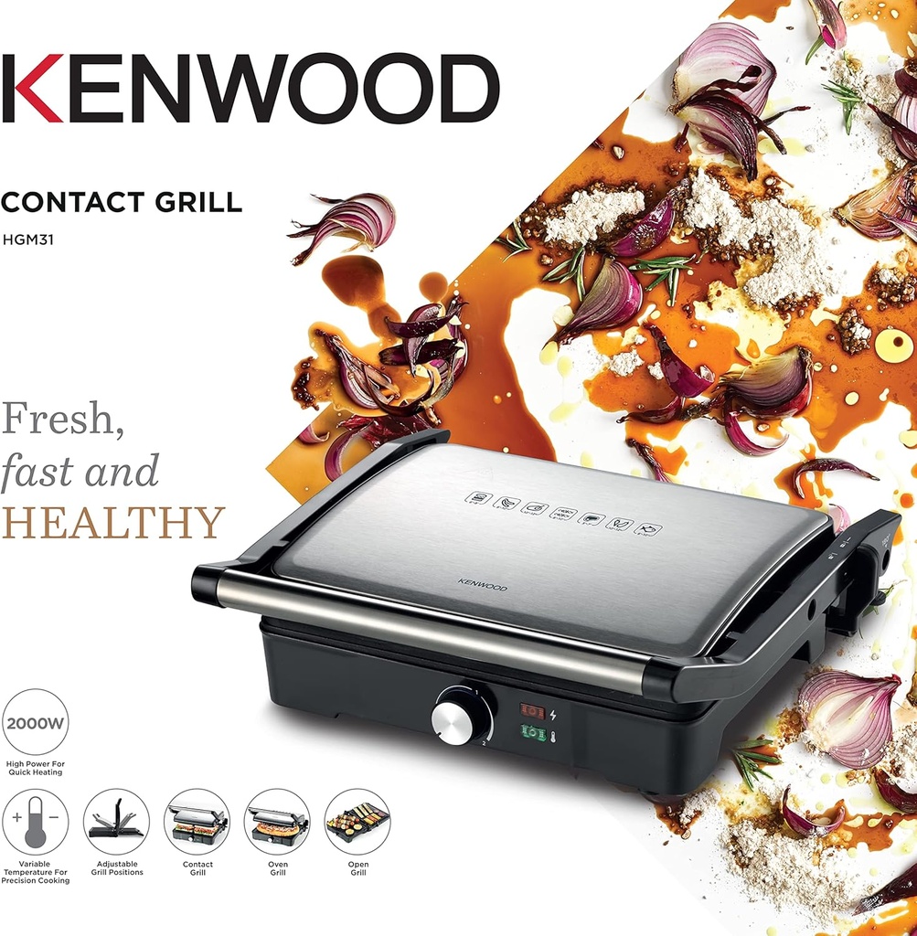 KENWOOD HGM31.000SI HEALTH GRILL 1800W - BK METAL  