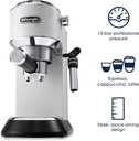 DELONGHI DEDICA STYLE TRADITIONAL PUMP ESPRESSO MACHINE, COFFEE AND CAPPUCCINO MAKER, EC685.W 