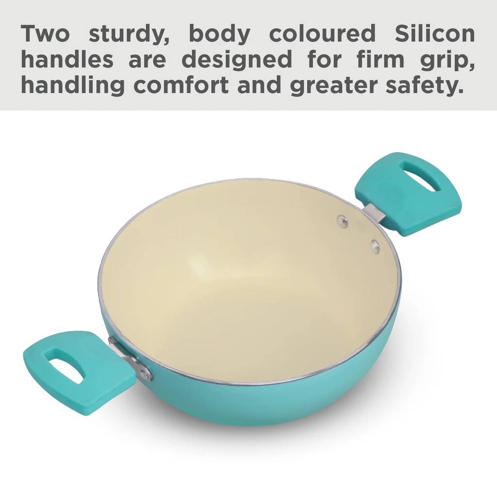 Hawkins Casserole IUC20G Aqua Die Cast Cook n Serve 2 Litre with Glass Lid