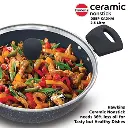 Hawkins Deep Kadhai ICK25G, 2.5 Litre, Induction Compatible,Ceramic,Nonstick with Glass Lid