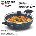 Hawkins Deep Kadhai ICK25G, 2.5 Litre, Induction Compatible,Ceramic,Nonstick with Glass Lid