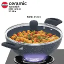 Hawkins Deep Kadhai ICK25G, 2.5 Litre, Induction Compatible,Ceramic,Nonstick with Glass Lid