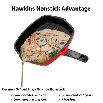 Hawkins Die Cast Grill Pan DCGP30G 30 cm with Glass Lid