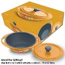 Hawkins Die Cast Round Mini Casserole MCRY75 Yellow 0.75 Litre with Glass Lid 