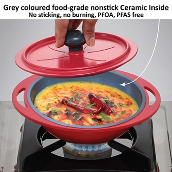 Hawkins Die Cast Round Mini Casserole MCRY75 Yellow 0.75 Litre with Glass Lid 