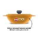Hawkins Die Cast Round Mini Casserole MCRY75 Yellow 0.75 Litre with Glass Lid 