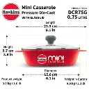 Hawkins Die Cast Oval Mini Casserole DCR75G Red 0.75 Litre with Glass Lid