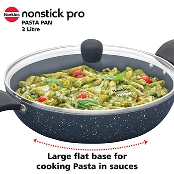 Hawkins Pasta Pan ICP26G, 26cm, Induction Compatible, Ceramic, Nonstick with Glass Lid