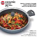 Hawkins Deep Kadhai ICK50G, 5 Litre, Induction Compatible,Ceramic,Nonstick with Glass Lid 