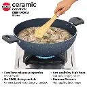 Hawkins Deep Kadhai ICK50G, 5 Litre, Induction Compatible,Ceramic,Nonstick with Glass Lid 