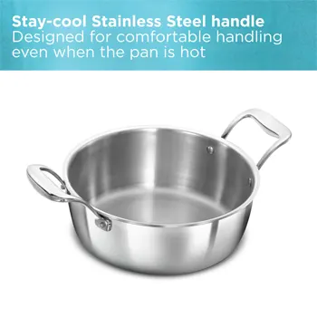 Hawkins SS Cook n Serve Bowl PSC30S, 3 Litre, Stainless Steel, Tri-ply PRO with Lid