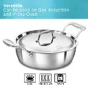 Hawkins SS Cook n Serve Bowl PSC30S, 3 Litre, Stainless Steel, Tri-ply PRO with Lid