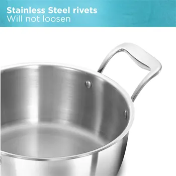 Hawkins SS Cook n Serve Bowl PSC30S, 3 Litre, Stainless Steel, Tri-ply PRO with Lid