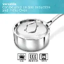 Hawkins SS Tri-ply PRO Sauce Pan PSSP25S, Stainless Steel, Induction compatible, 2.5 Litre with SS Lid