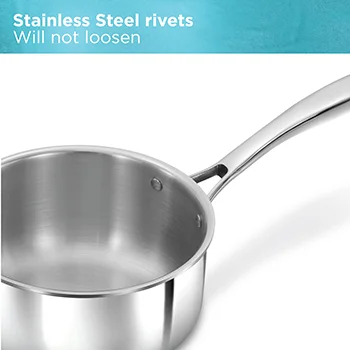 Hawkins SS Tri-ply PRO Sauce Pan PSSP25S, Stainless Steel, Induction compatible, 2.5 Litre with SS Lid