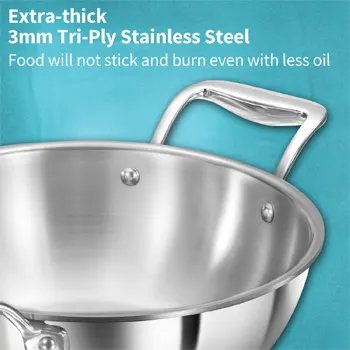 Hawkins SS Tri-ply PRO Deep-Fry Pan PSK25S, Induction Compatible,Stainless Steel,2.5 Litre with SS Lid
