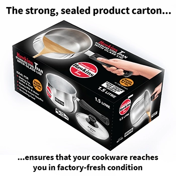 Hawkins Stainless Steel T Pan SST15G,1.5 Litre, Induction Compatible with Glass Lid (4.7 mm Thick)