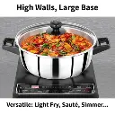Hawkins SS Cook n Serve Casserole SSCB30G, 3 Litre, Stainless Steal, Induction Compatible  with Glass Lid