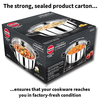 Hawkins SS Cook n Serve Casserole SSCB50G, 5 Litre, Stainless Steal, Induction Compatible  with Glass Lid