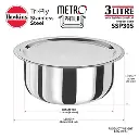 Hawkins SS Tri-ply Metro Patila 3 Litre SSP30S, Induction Compatible, Sauce Pan, Stainless Steal with SS Lid