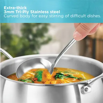 Hawkins SS Tri-ply PRO Handi PSH30S, Stainless Steal, Induction Compatible, 3 Litre with SS Lid