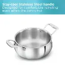 Hawkins SS Tri-ply PRO Handi PSH30S, Stainless Steal, Induction Compatible, 3 Litre with SS Lid