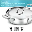 Hawkins SS Tri-ply PRO Deep-Fry Pan PSK50S, Induction Compatible,Stainless Steel, 5 Litre with SS Lid