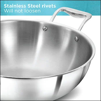 Hawkins SS Tri-ply PRO Deep-Fry Pan PSK50S, Induction Compatible,Stainless Steel, 5 Litre with SS Lid