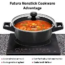 Futura Casserole INCB20G, 2 Litre, Induction Compatible, Cook n Serve  with Glass lid